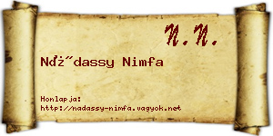 Nádassy Nimfa névjegykártya